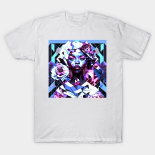 [AI Art] Beautiful (though nonexistent) Rose lady - Geometric Art Style T-Shirt